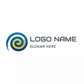Abstract Logo Abstract Blue Vortex Shell logo design