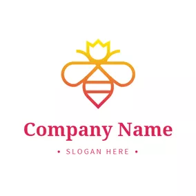 Flower Logo Abstract Flower and Bee logo design