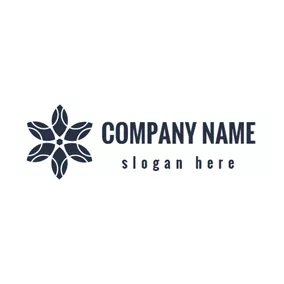 Brand Logo Blue Flower and Fashion Brand logo design