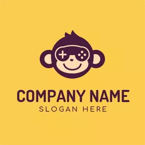 Art & Entertainment Logo Cute Monkey and Interesting Gaming logo design