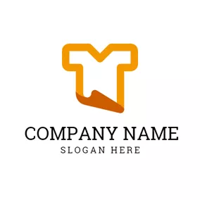 T-shirt Logo Outlined Yellow and White T Shirt logo design