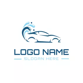 Car Wash Logo Water Vacuole and Car logo design