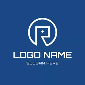 Letter Logo White Circle and Letter R logo design