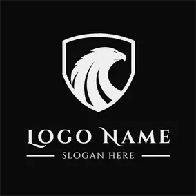 Animal & Pet Logo White Falcon Badge logo design